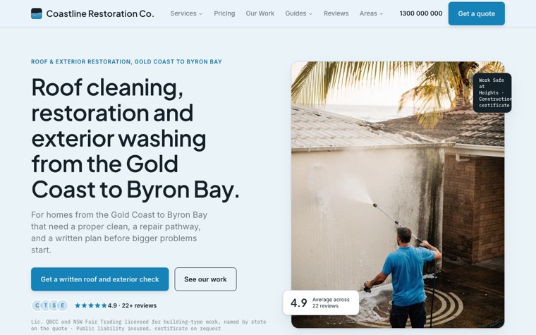 Coastline Restoration Co. home page